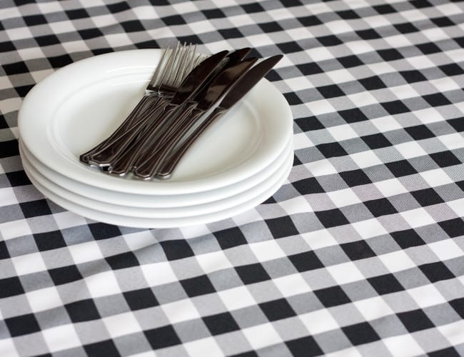 Cobre mancha xadrez branco e preto poliéster